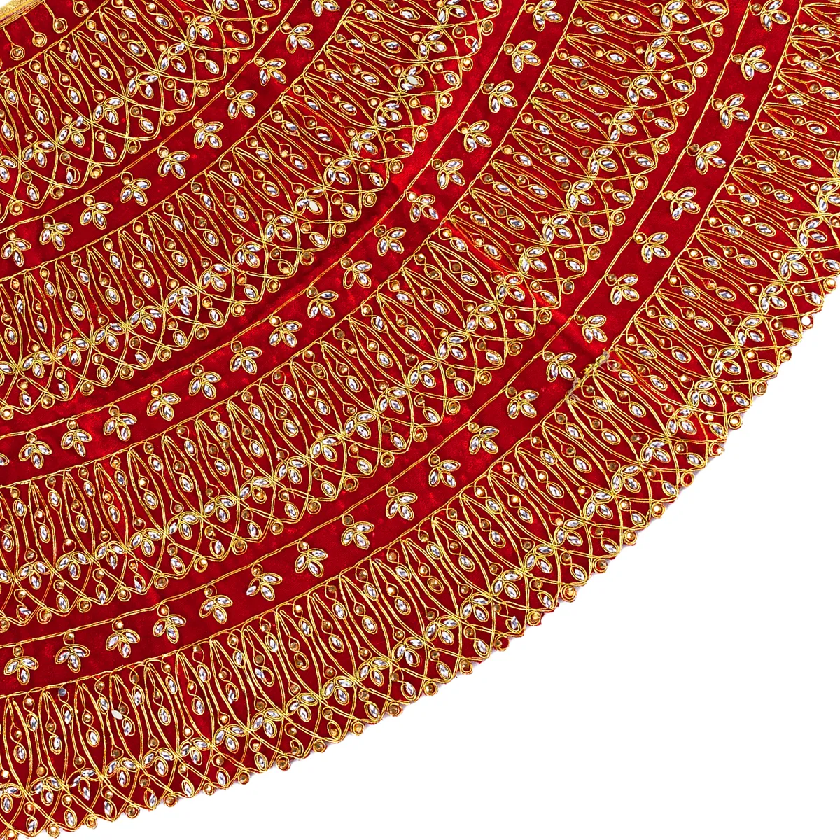 Durga Dress - 12.5 Inches | Velvet Mata Dress/ Embroidery Devi Vastra/ Amman Pavadai for Deity - Image 4