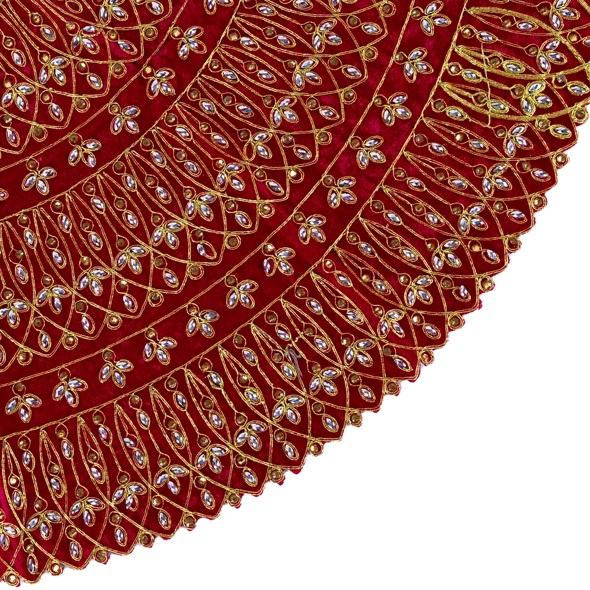 Durga Dress - 12.5 Inches | Velvet Mata Dress/ Embroidery Devi Vastra/ Amman Pavadai for Deity - Image 6