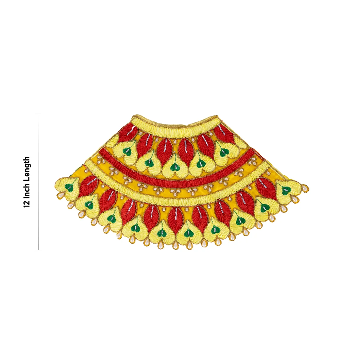 Durga Dress - 12 Inches | Amman Pavadai/ Mata Dress/ Embroidery Design Devi Vastra For Deity/ Assorted Colour - Image 3