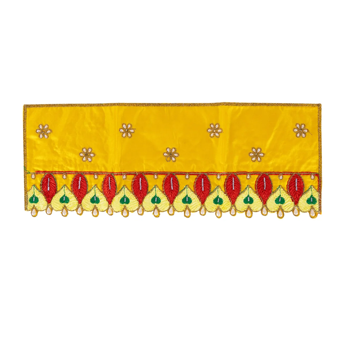 Durga Dress - 12 Inches | Amman Pavadai/ Mata Dress/ Embroidery Design Devi Vastra For Deity/ Assorted Colour - Image 5