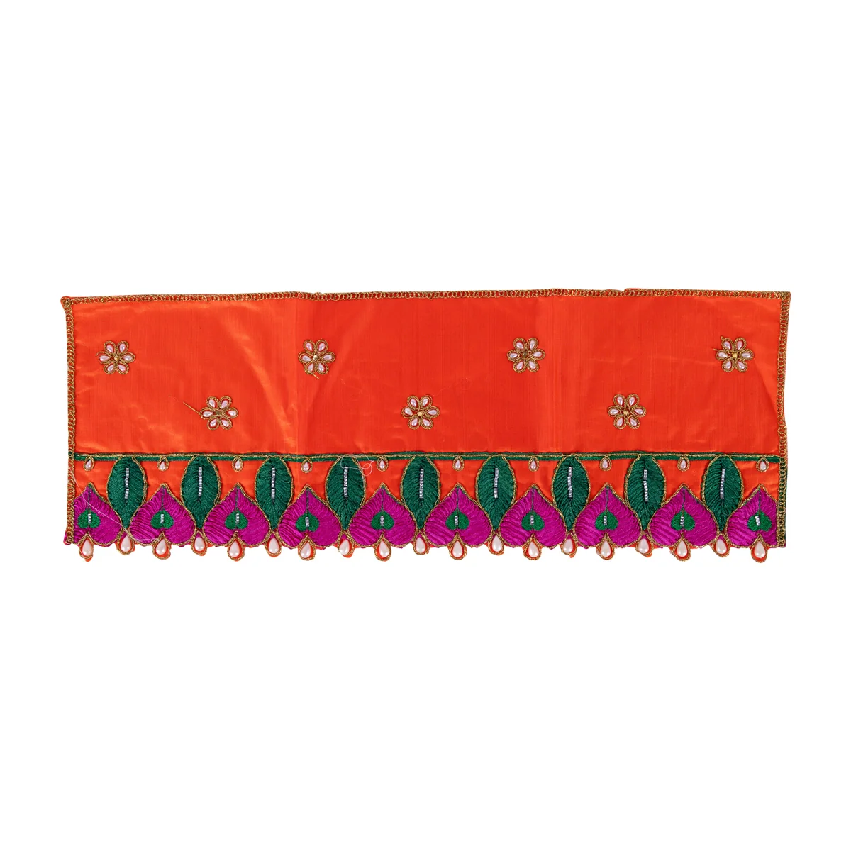 Durga Dress - 12 Inches | Amman Pavadai/ Mata Dress/ Embroidery Design Devi Vastra For Deity/ Assorted Colour - Image 9