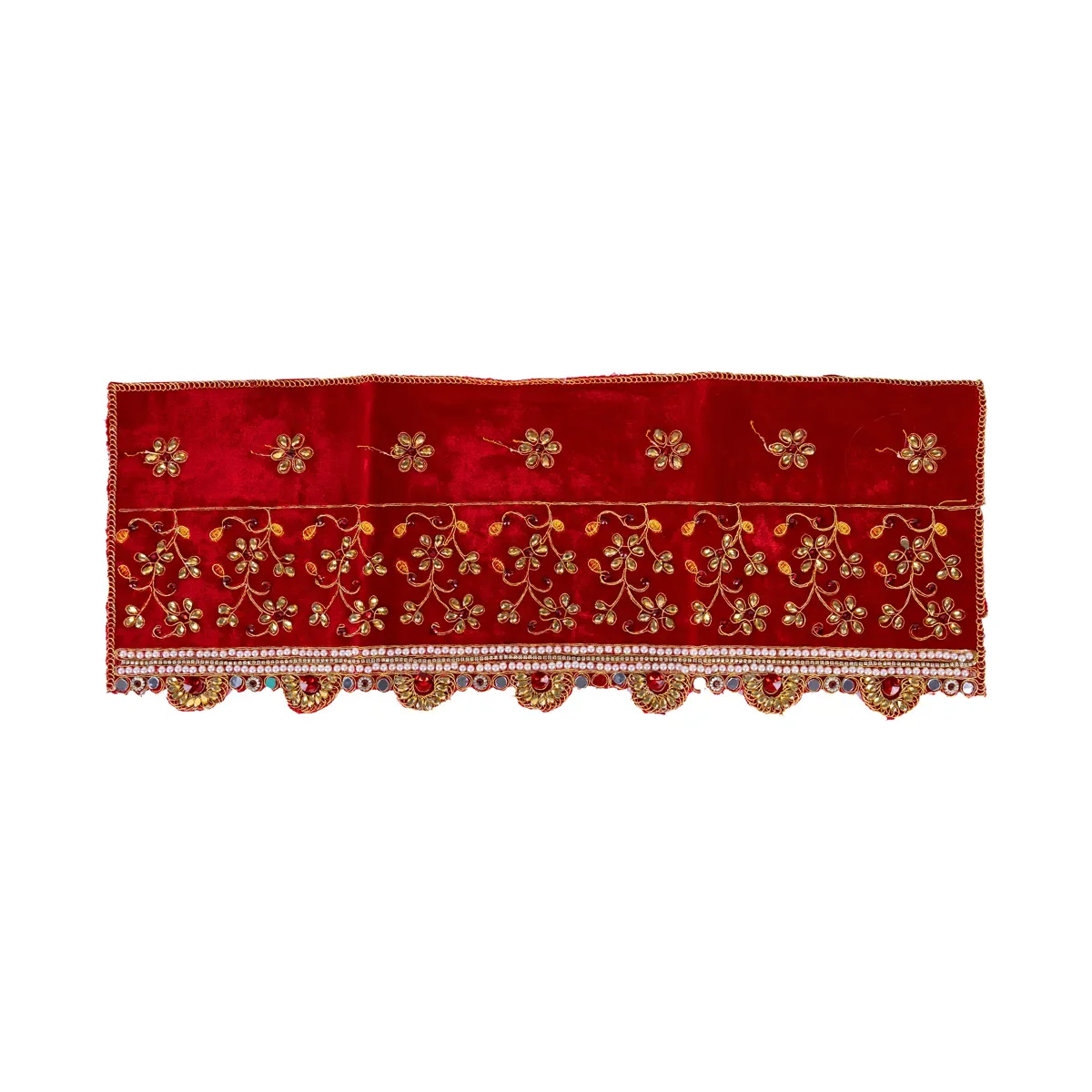 Durga Dress - 13 Inches | Mata Rani Poshak/ Lehenga Patka/ Embroidery Amman Pavadai/ Assorted Colour - Image 9