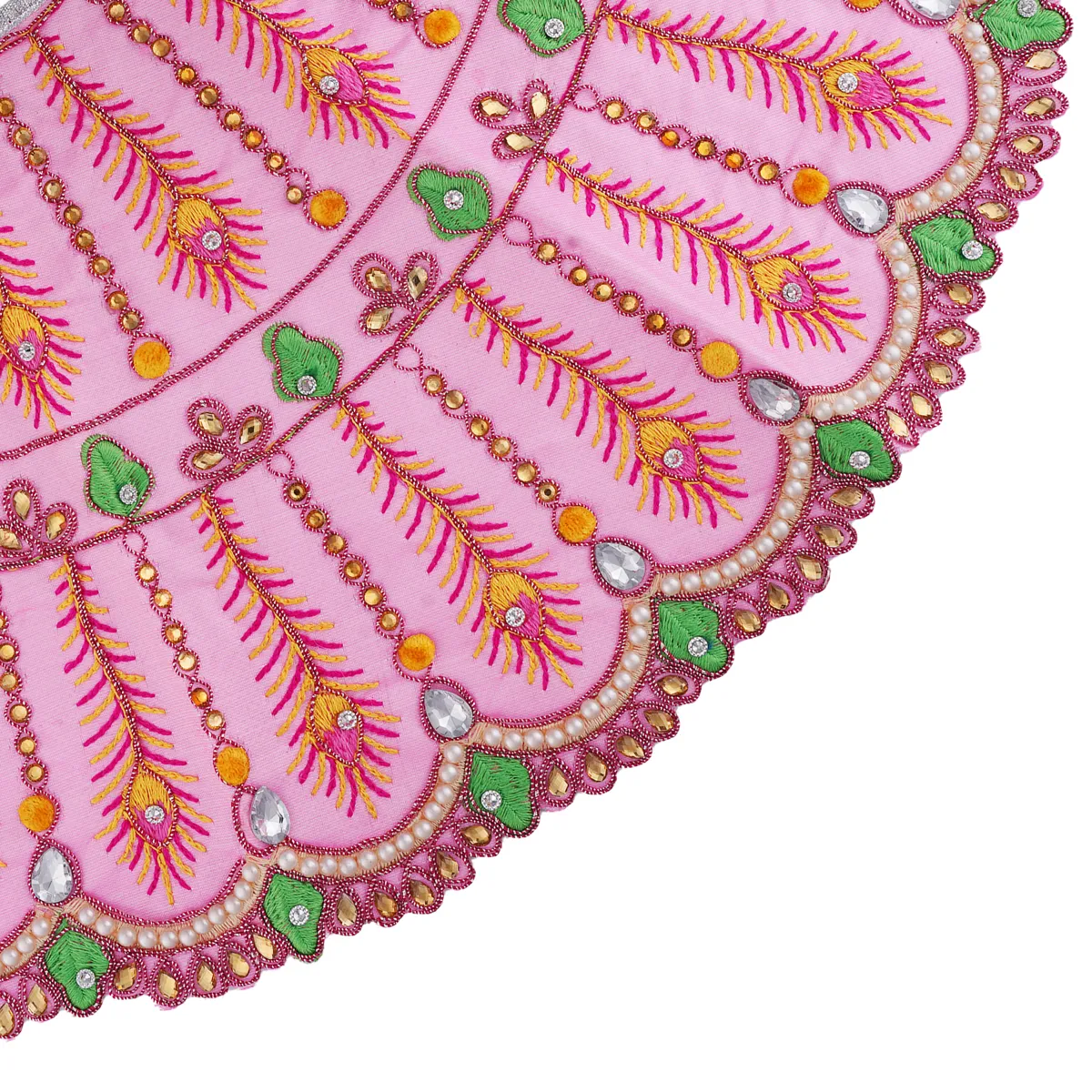Durga Dress - 14 Inches | Mata Dress/ Lehenga Patka/ Embroidery Design Devi Vastra/ Assorted Colour - Image 11