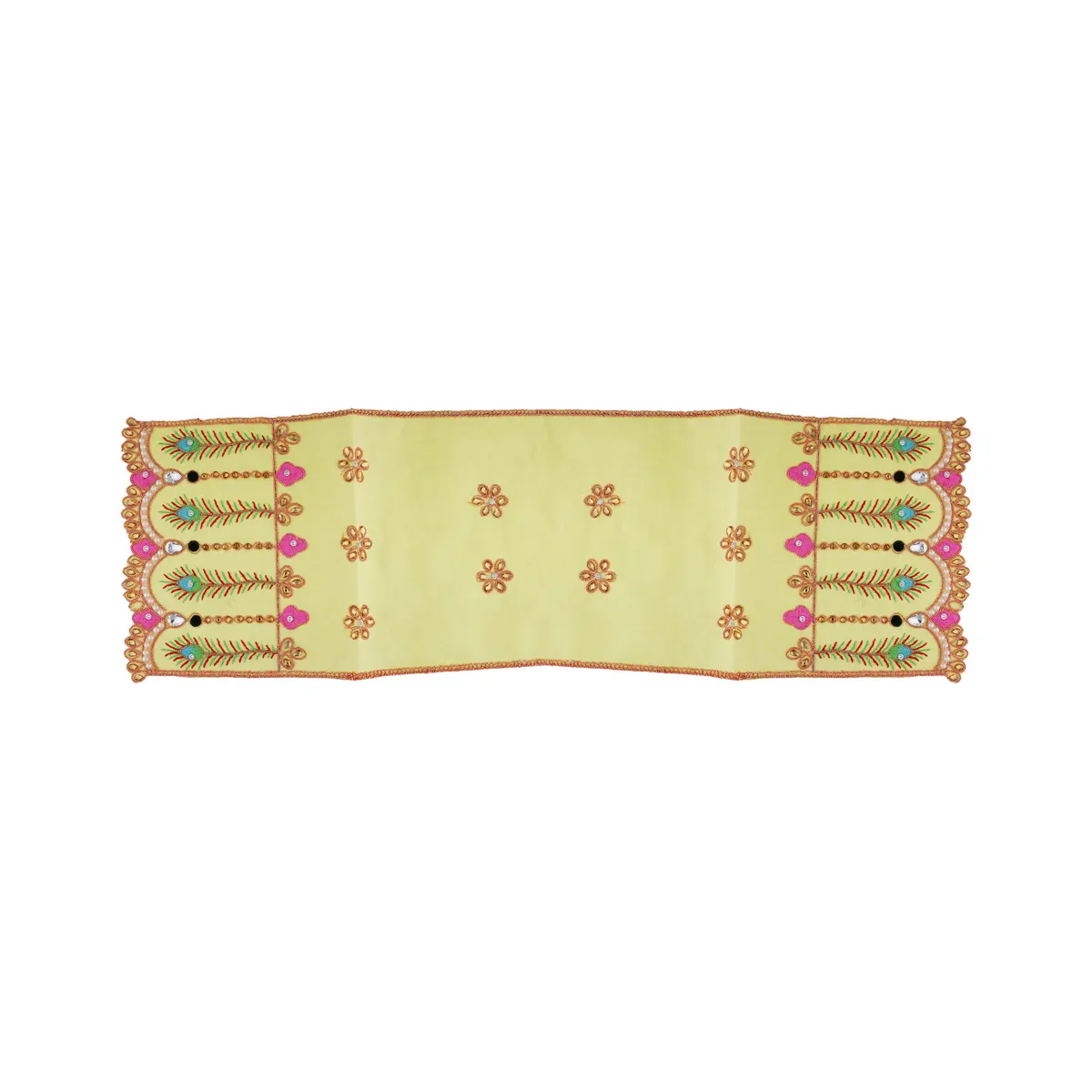 Durga Dress - 14 Inches | Mata Dress/ Lehenga Patka/ Embroidery Design Devi Vastra/ Assorted Colour - Image 4