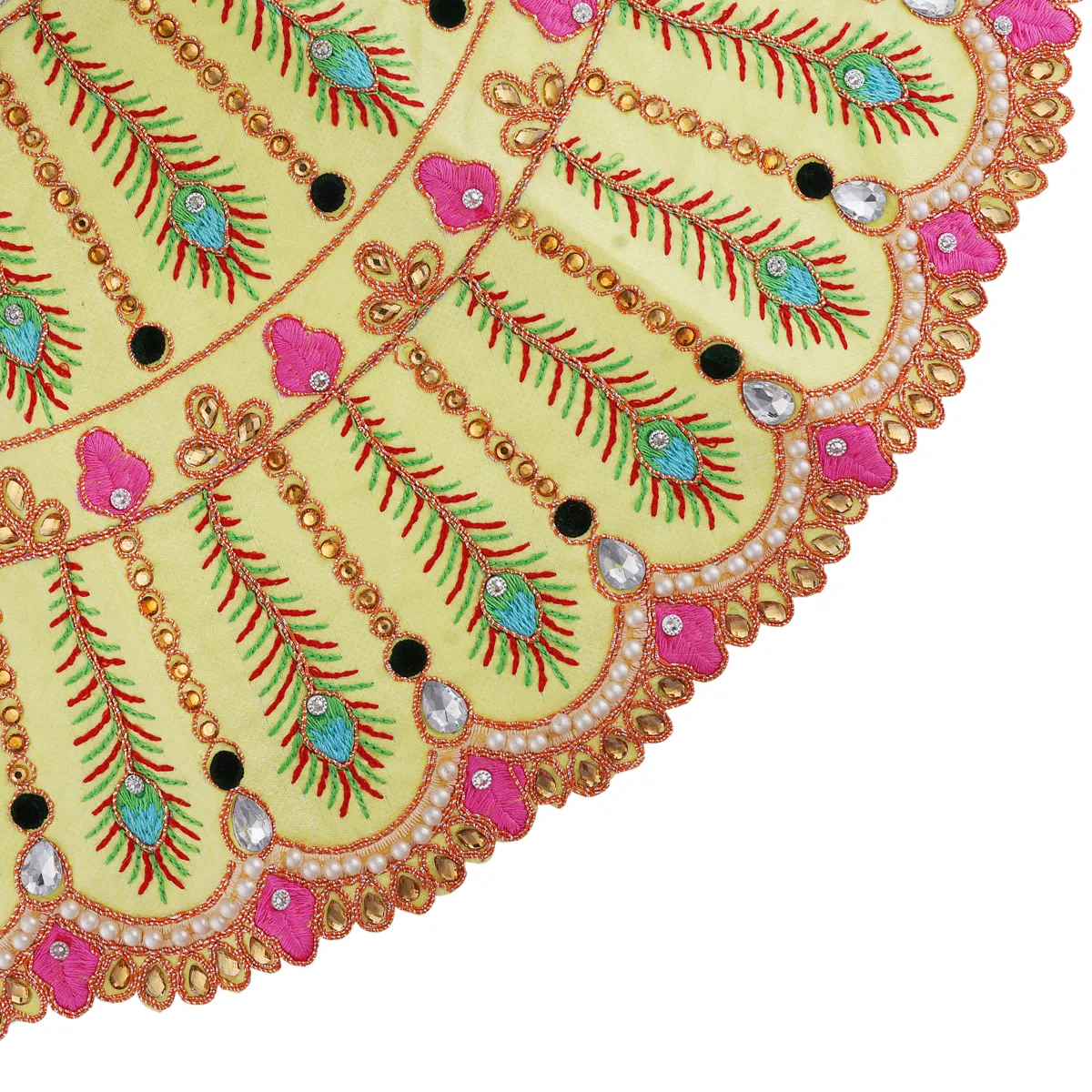 Durga Dress - 14 Inches | Mata Dress/ Lehenga Patka/ Embroidery Design Devi Vastra/ Assorted Colour - Image 5