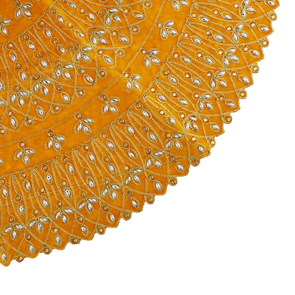 Durga Dress - 14 Inches | Mata Rani Poshak/ Lehenga Patka/ Embroidery Amman Pavadai/ Assorted Colour - Image 9
