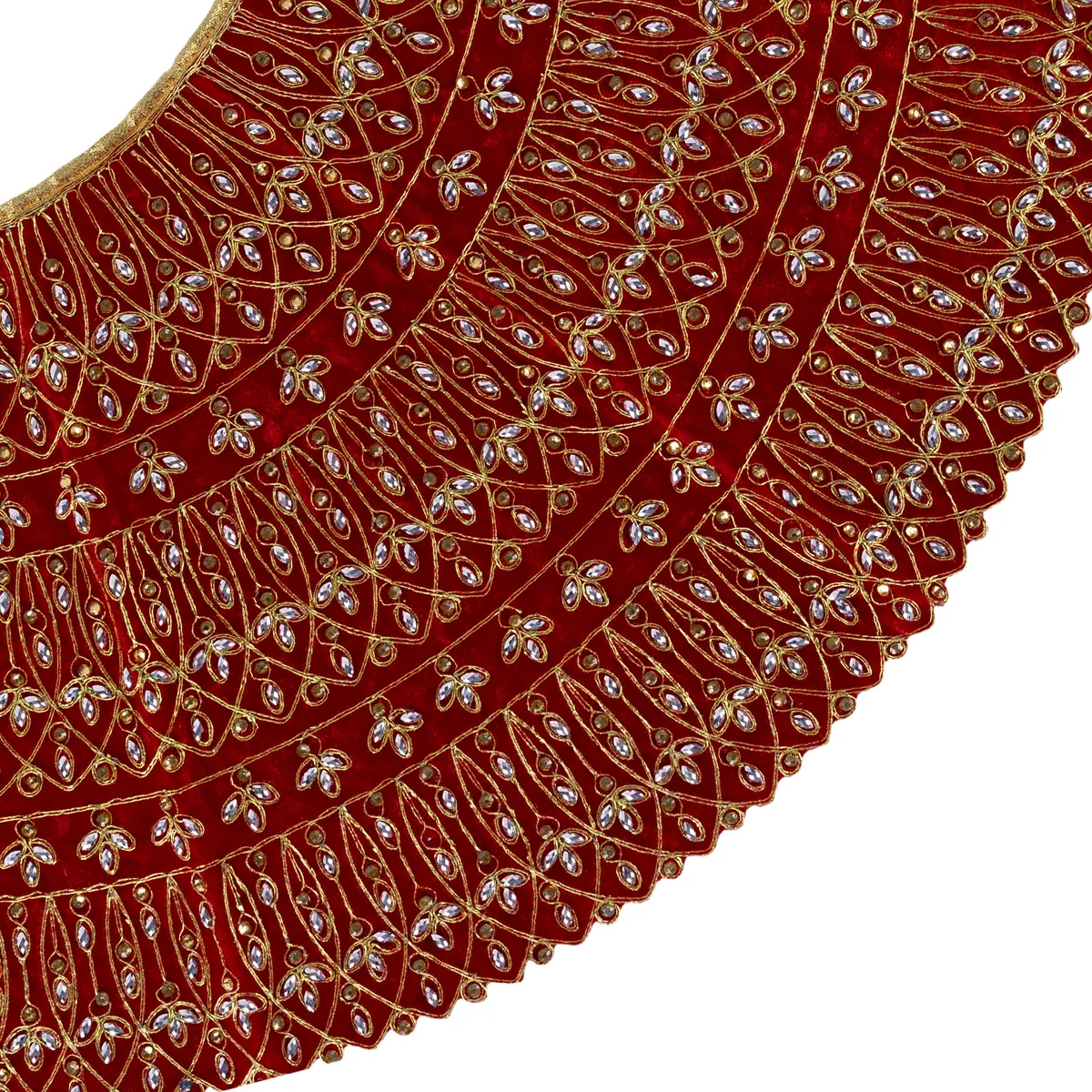 Durga Dress - 15.5 Inches | Mata Rani Poshak/ Lehenga Patka/ Embroidery Amman Pavadai/ Assorted Colour - Image 7