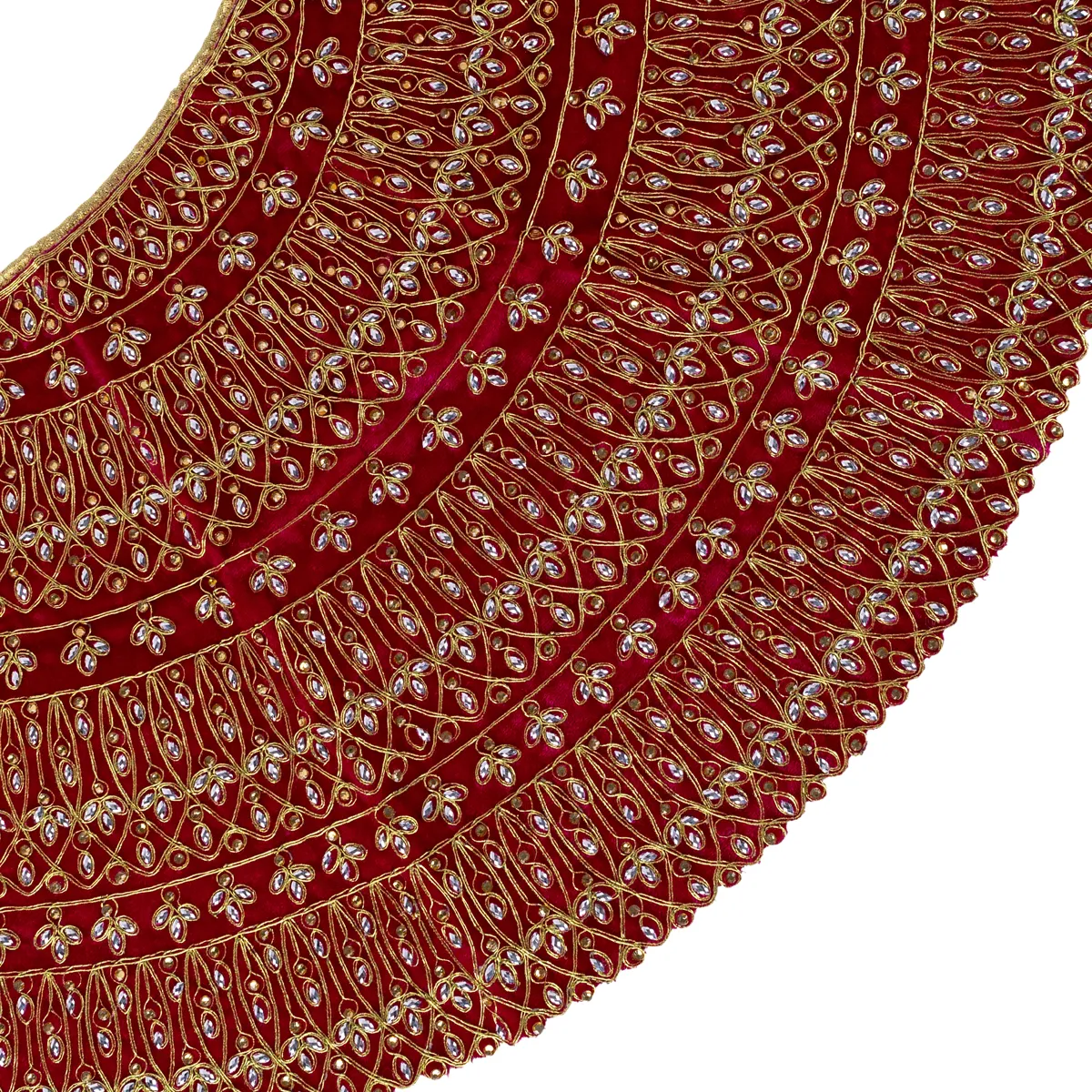 Durga Dress - 15.5 Inches | Mata Rani Poshak/ Lehenga Patka/ Embroidery Amman Pavadai/ Assorted Colour - Image 8