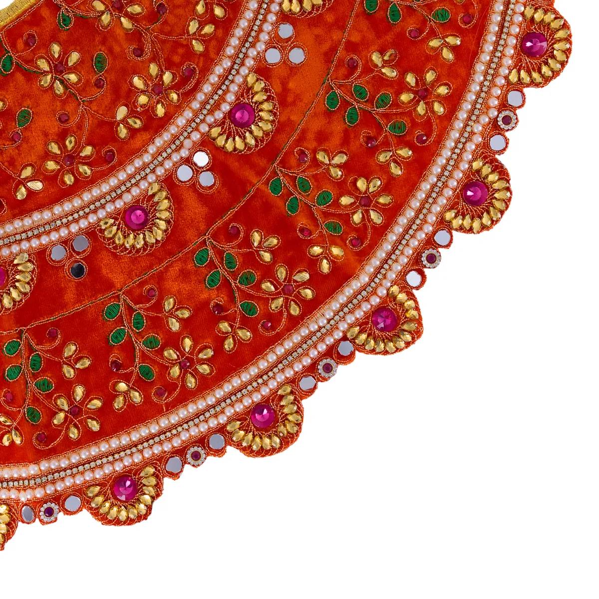 Durga Dress - 15 Inches |Lehenga Patka/ Mata Rani Poshak/ Embroidery Amman Pavadai/ Assorted Colour - Image 10