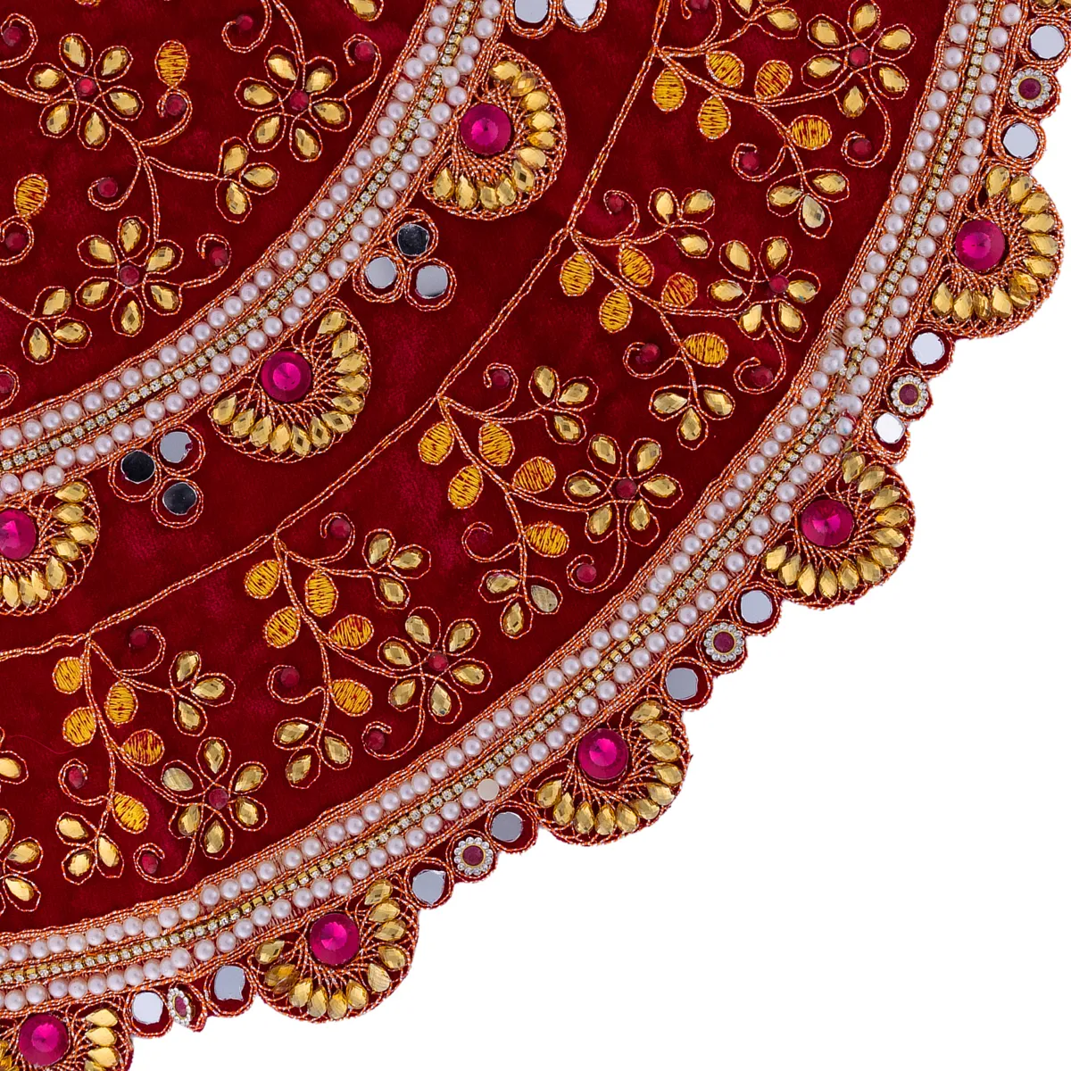 Durga Dress - 15 Inches |Lehenga Patka/ Mata Rani Poshak/ Embroidery Amman Pavadai/ Assorted Colour - Image 2