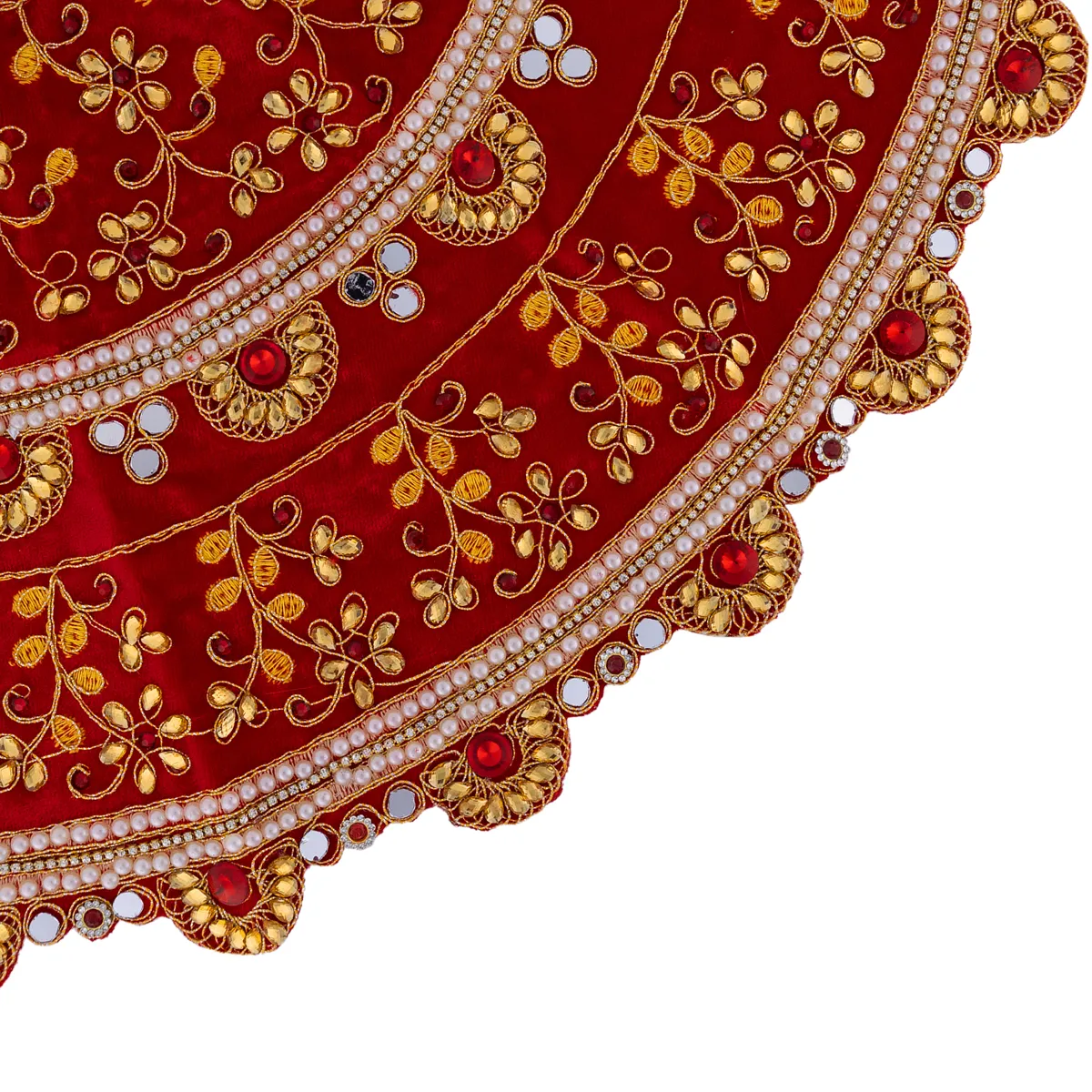 Durga Dress - 15 Inches |Lehenga Patka/ Mata Rani Poshak/ Embroidery Amman Pavadai/ Assorted Colour - Image 4