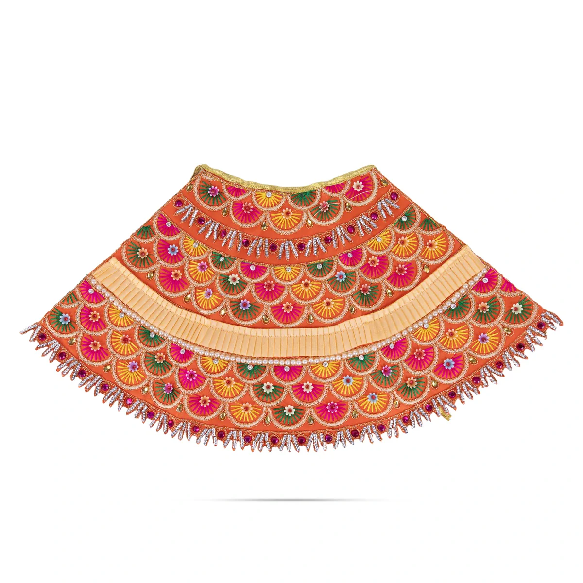 Durga Dress - 15 Inches | Lehenga Patka/ Mata Rani Poshak/ Decorative Devi Vastra For Deity Decor - Image 2