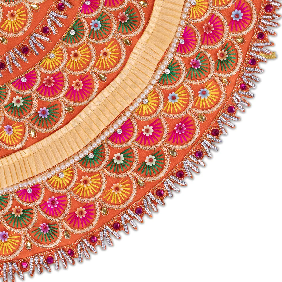 Durga Dress - 15 Inches | Lehenga Patka/ Mata Rani Poshak/ Decorative Devi Vastra For Deity Decor - Image 6