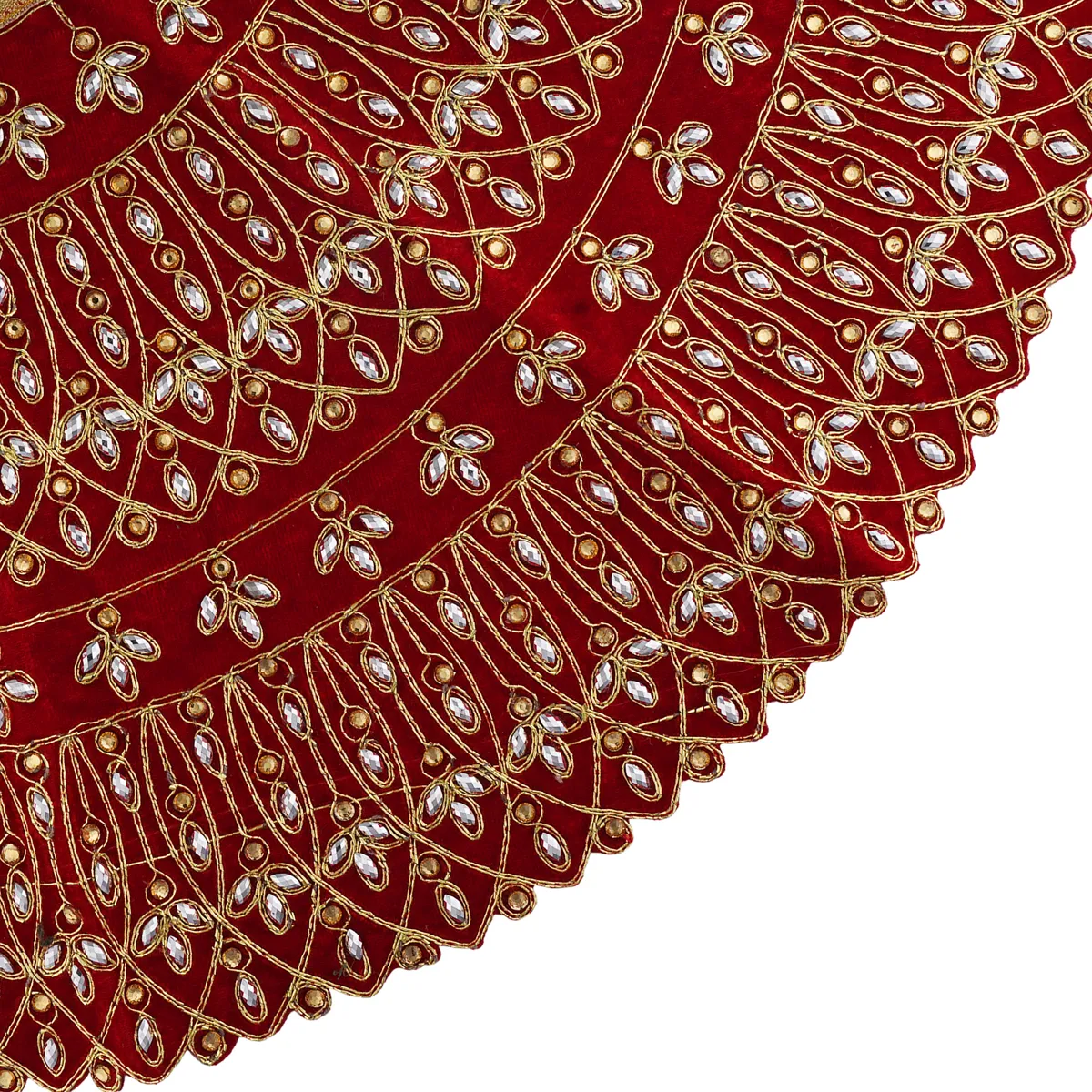 Durga Dress - 15 Inches | Mata Rani Poshak/ Lehenga Patka/ Embroidery Amman Pavadai/ Assorted Colour - Image 2