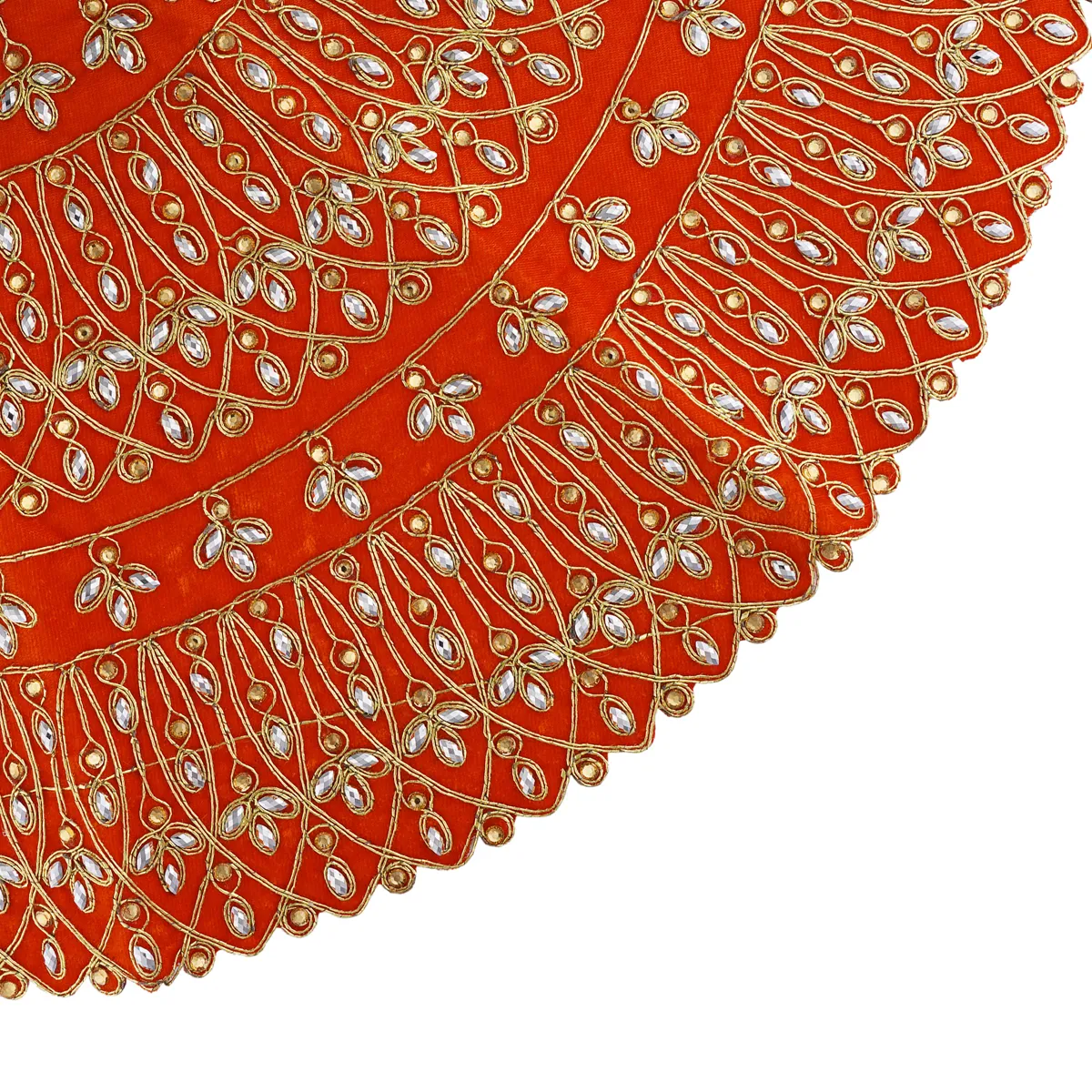 Durga Dress - 15 Inches | Mata Rani Poshak/ Lehenga Patka/ Embroidery Amman Pavadai/ Assorted Colour - Image 6
