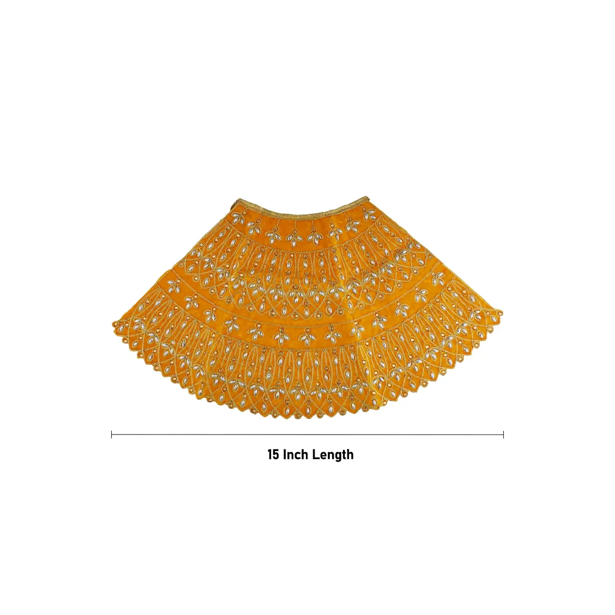 Durga Dress - 15 Inches | Mata Rani Poshak/ Lehenga Patka/ Embroidery Amman Pavadai/ Assorted Colour - Image 9