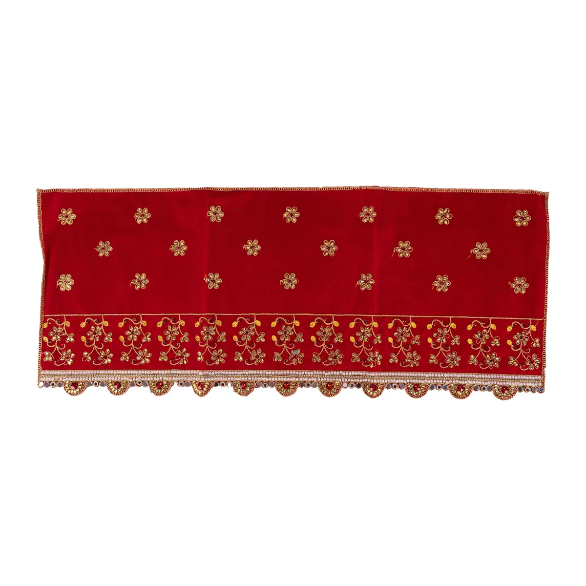 Durga Dress - 15 Inches | Mata Rani Poshak/ Lehenga Patka/ Devi Vastra For Deity / Assorted Colour - Image 6