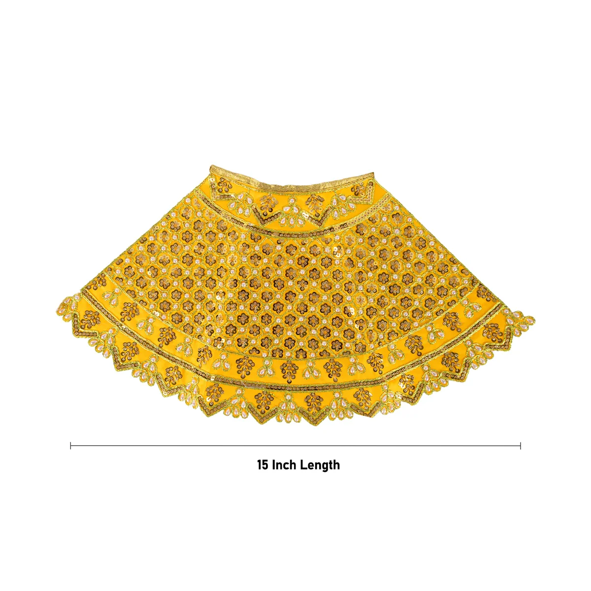 Durga Dress - 15 Inches | Mata Rani Poshak/ Amman Pavadai/ Stone & Embroidery Design/ Assorted Colour - Image 10