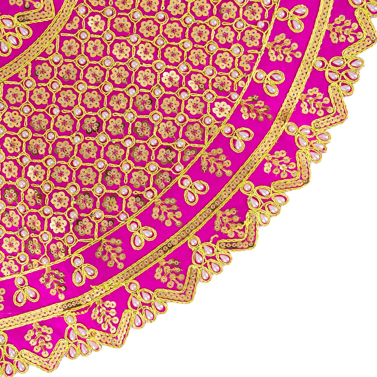Durga Dress - 15 Inches | Mata Rani Poshak/ Amman Pavadai/ Stone & Embroidery Design/ Assorted Colour - Image 3