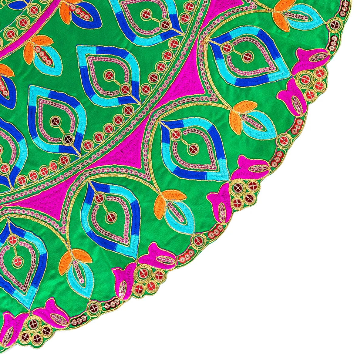 Durga Dress - 17 Inches | Embroidery Design Mata Rani Poshak/ Amman Pavadai for Deity/ Assorted Colour - Image 14