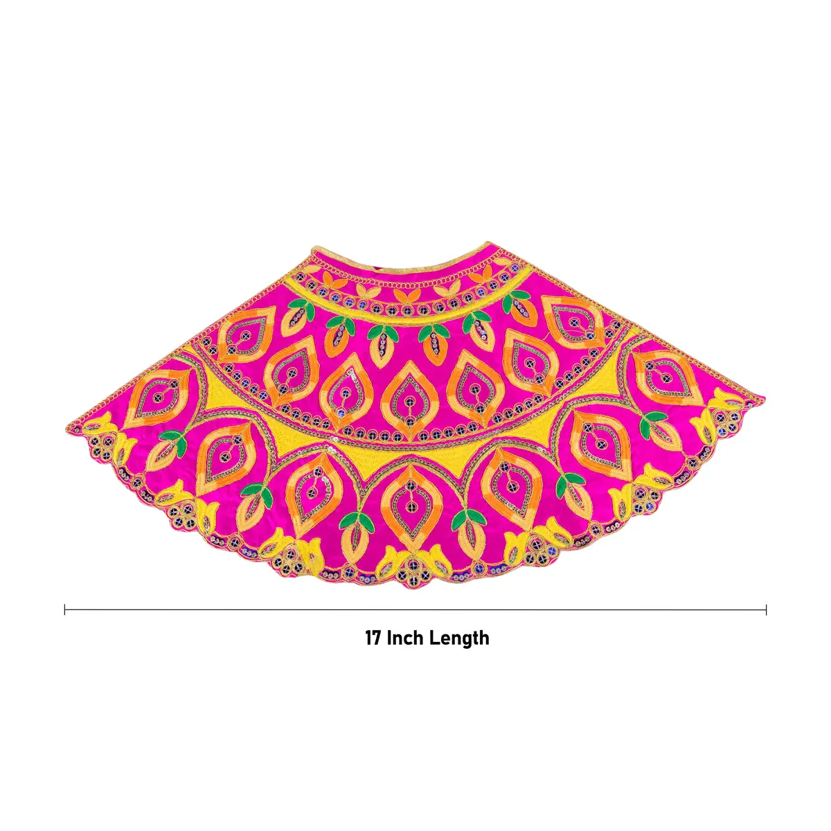 Durga Dress - 17 Inches | Embroidery Design Mata Rani Poshak/ Amman Pavadai for Deity/ Assorted Colour - Image 16