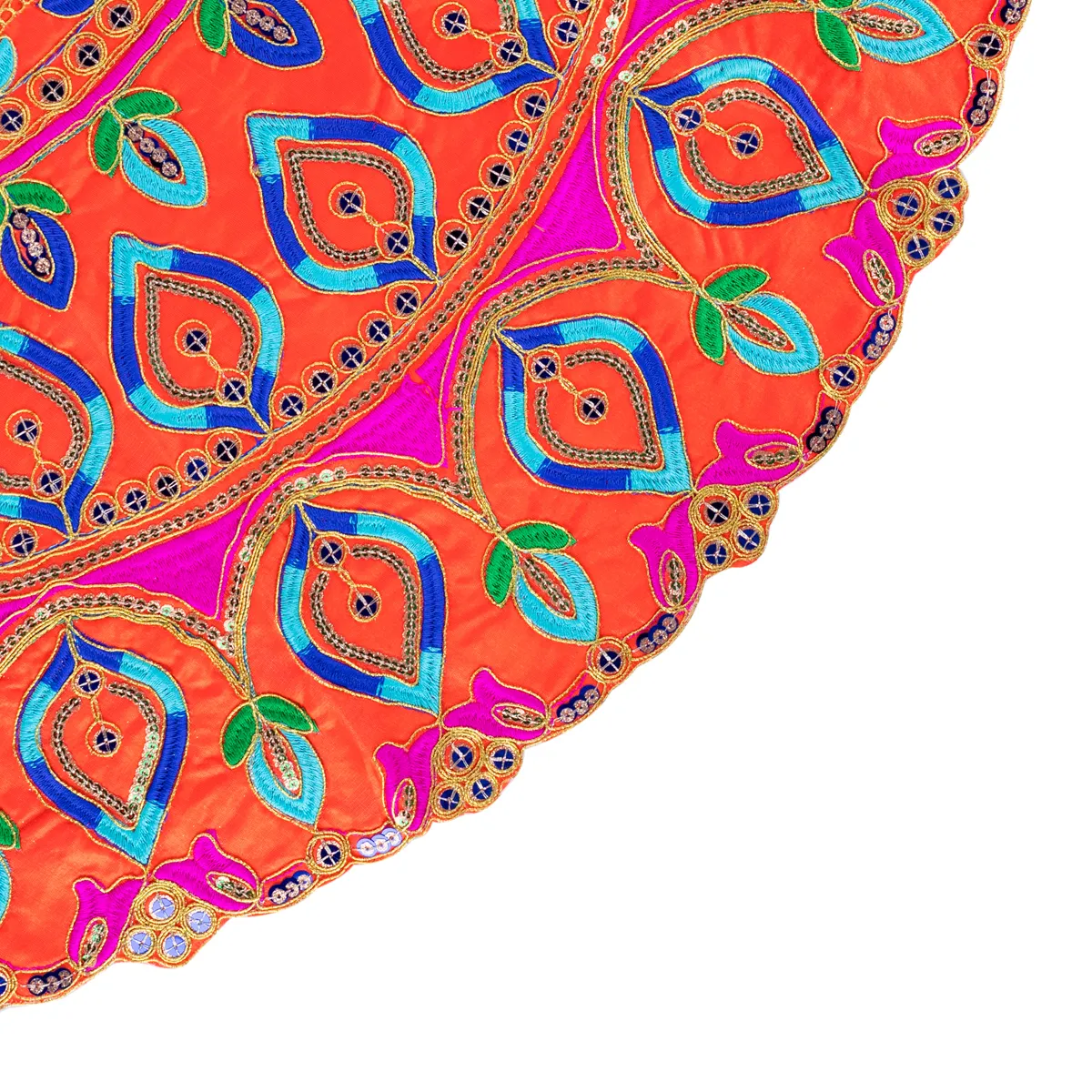 Durga Dress - 17 Inches | Embroidery Design Mata Rani Poshak/ Amman Pavadai for Deity/ Assorted Colour - Image 17