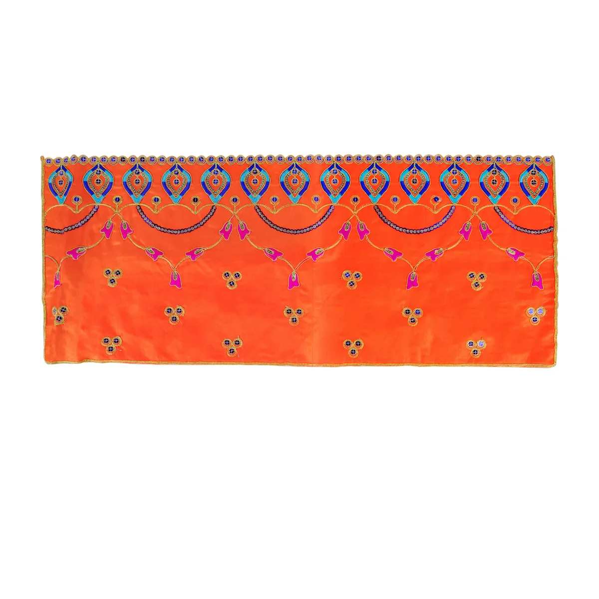 Durga Dress - 17 Inches | Embroidery Design Mata Rani Poshak/ Amman Pavadai for Deity/ Assorted Colour - Image 2