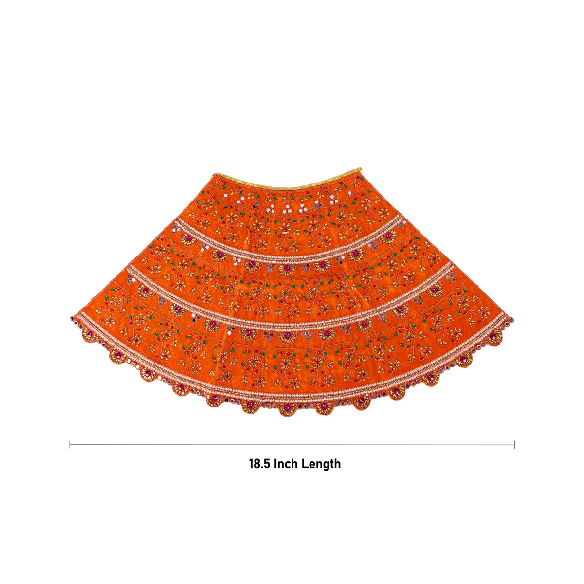Durga Dress - 18.5 Inches | Velvet Devi Dress / Embroidery Design Mata Rani Poshak/ Amman Pavadai for Deity - Image 3