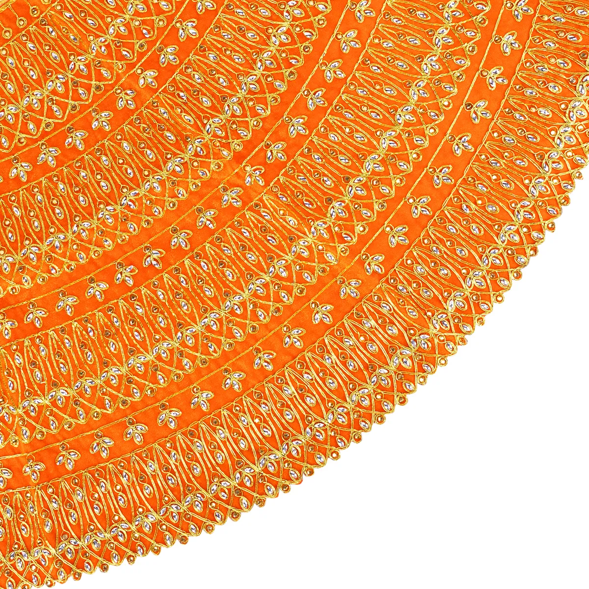 Durga Dress - 19 Inches | Embroidery Design Mata Rani Poshak/ Amman Pavadai for Deity/ Assorted Colour - Image 10