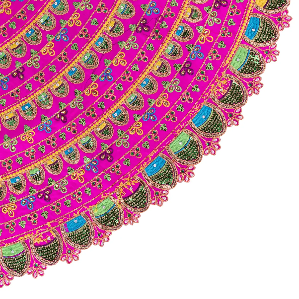 Durga Dress - 19 Inches | Mata Rani Poshak/ Lehenga Patka/ Devi Vastra/ Amman Pavadai/ Assorted Colour - Image 3