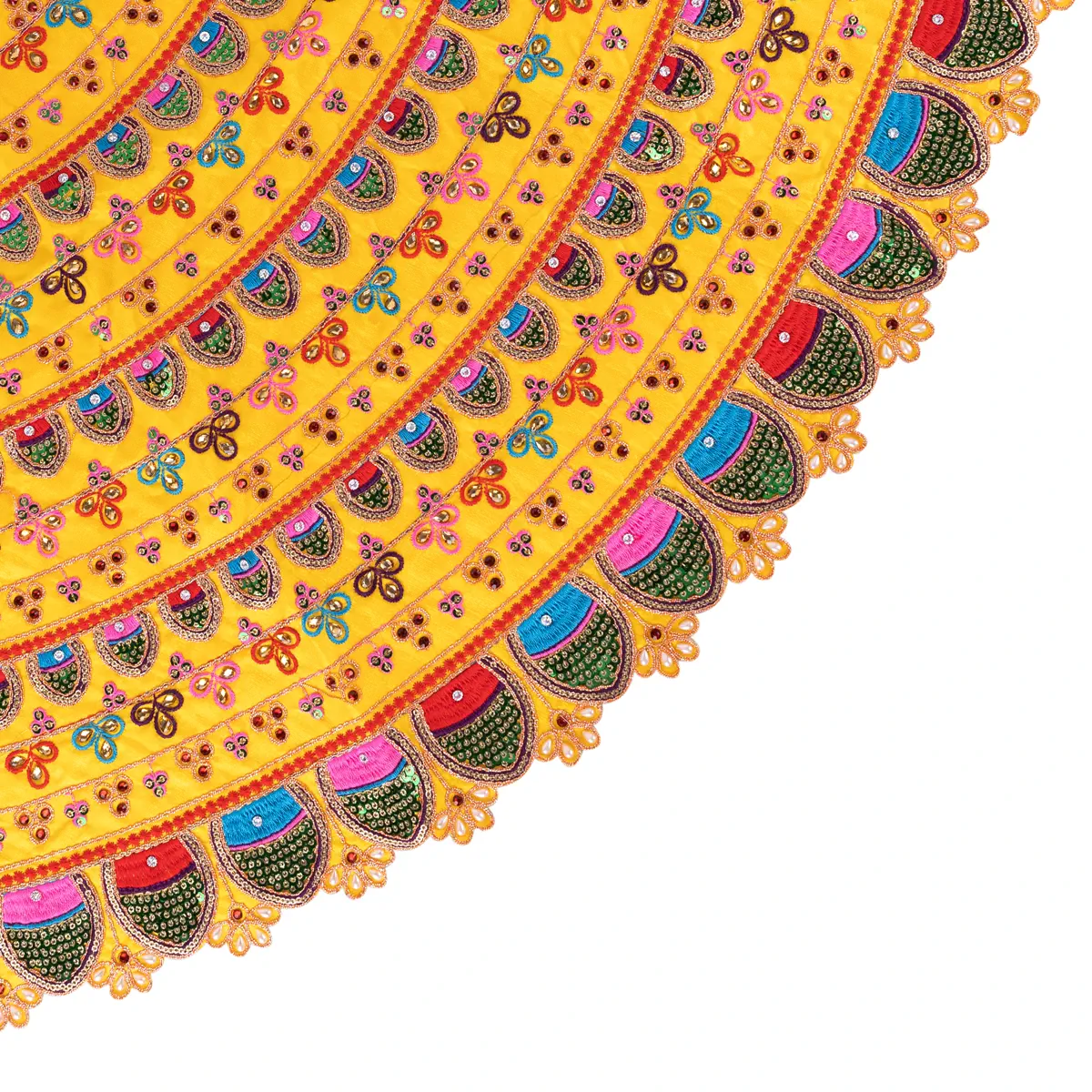 Durga Dress - 19 Inches | Mata Rani Poshak/ Lehenga Patka/ Devi Vastra/ Amman Pavadai/ Assorted Colour - Image 9