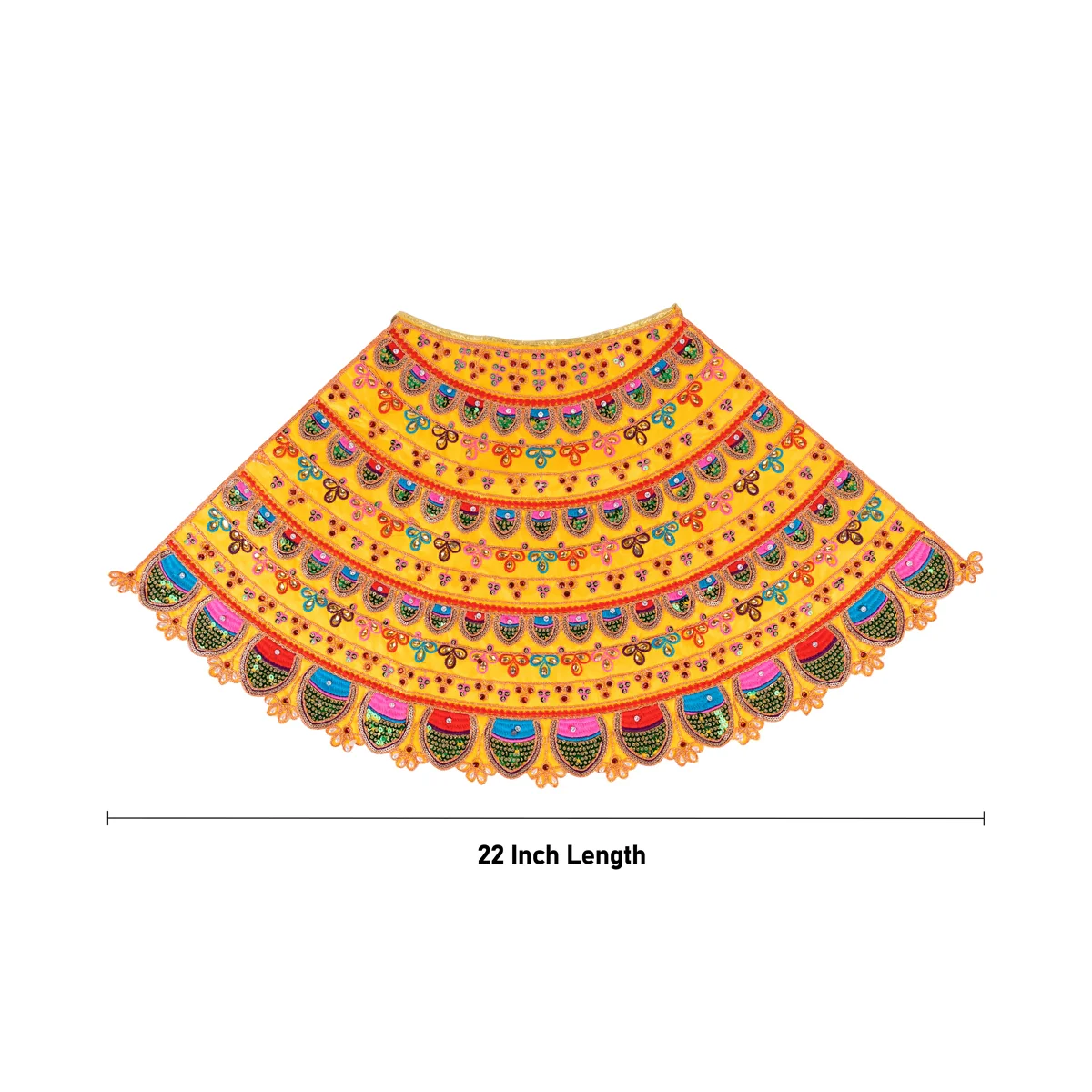Durga Dress - 22 Inches | Mata Rani Poshak/ Devi Vastra / Embroidery Design Amman Pavadai For Deity Decor - Image 4