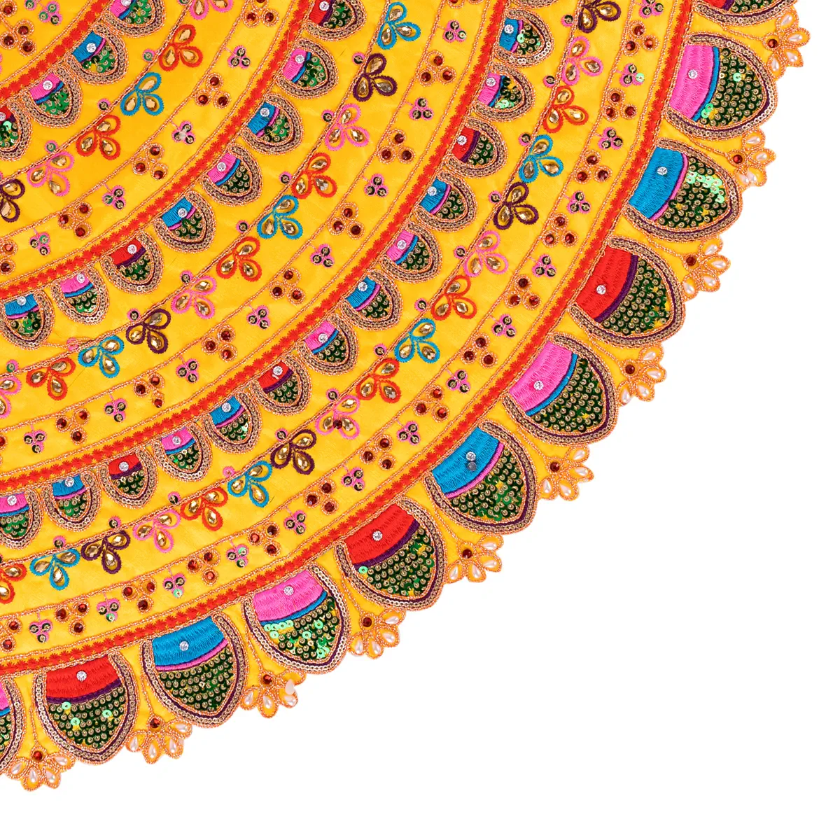 Durga Dress - 22 Inches | Mata Rani Poshak/ Devi Vastra / Embroidery Design Amman Pavadai For Deity Decor - Image 5