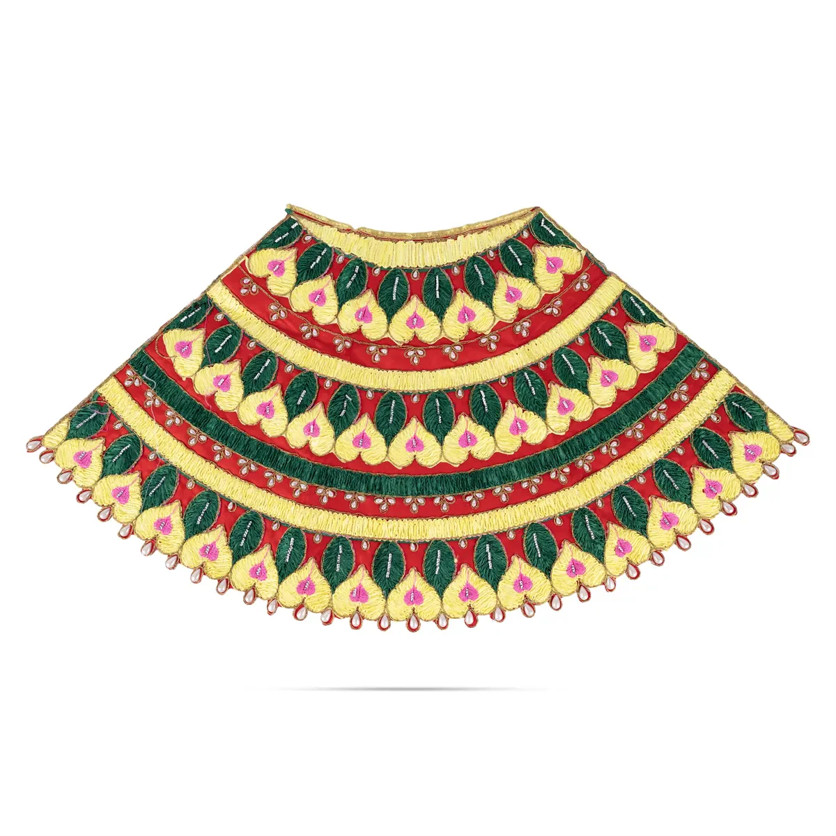 Durga Dress - 26 Inches | Embroidery Design Mata Rani Poshak/ Amman Pavadai for Deity Decor - Image 3
