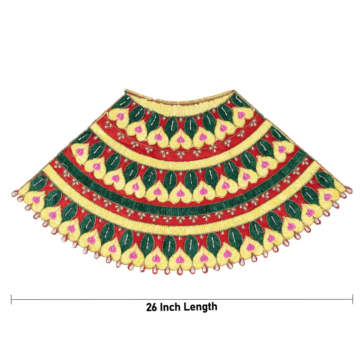 Durga Dress - 26 Inches | Embroidery Design Mata Rani Poshak/ Amman Pavadai for Deity Decor - Image 4