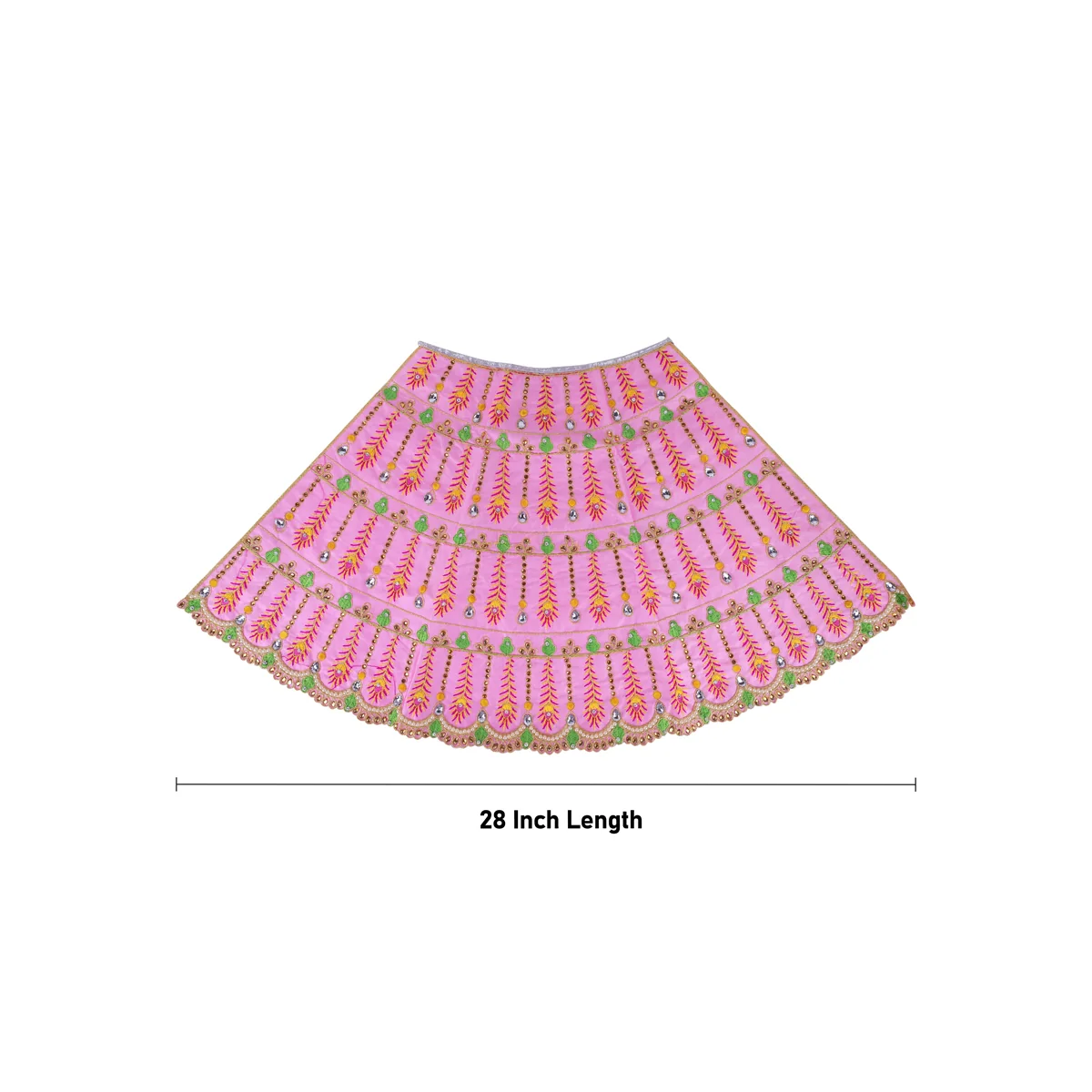 Durga Dress - 28 Inches | Mata Rani Poshak/ Lehenga Patka/ Embroidery Amman Pavadai/ Assorted Colour - Image 4