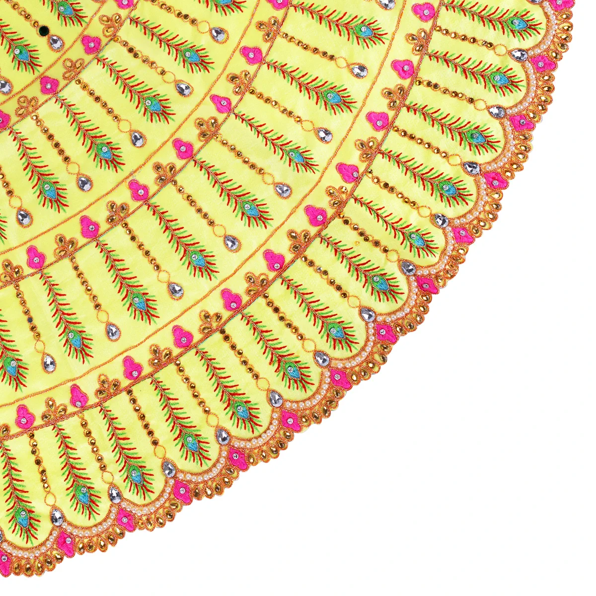 Durga Dress - 28 Inches | Mata Rani Poshak/ Lehenga Patka/ Embroidery Amman Pavadai/ Assorted Colour - Image 7