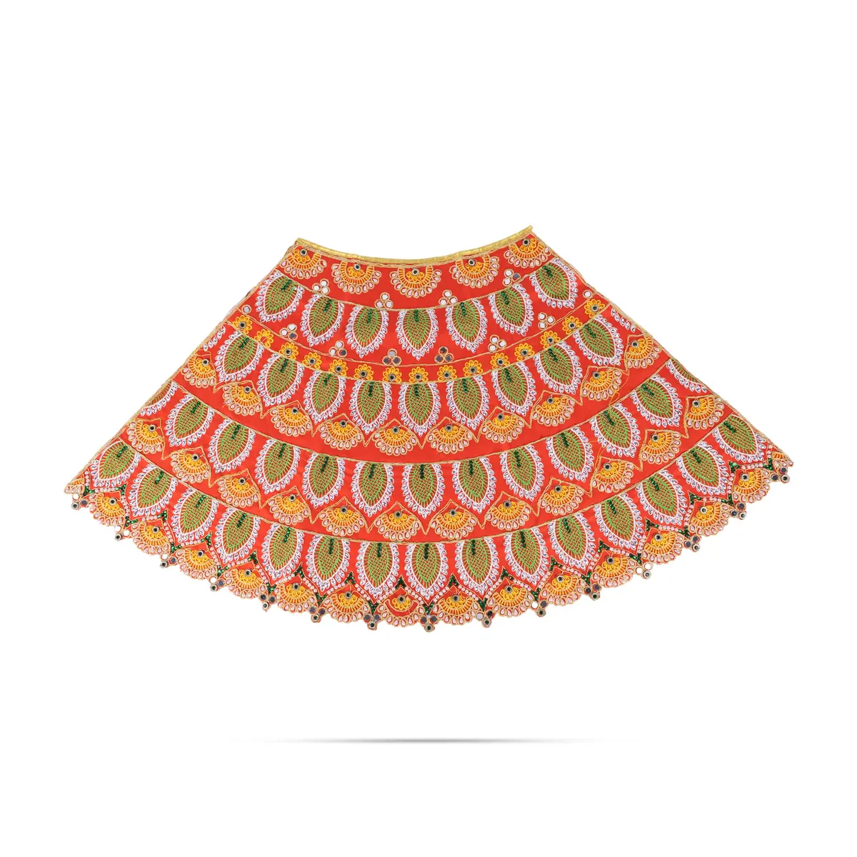 Durga Dress - 28 Inches | Mata Rani Poshak/ Lehenga Patka/ Floral Work Devi Vastra/ Amman Pavadai - Image 4