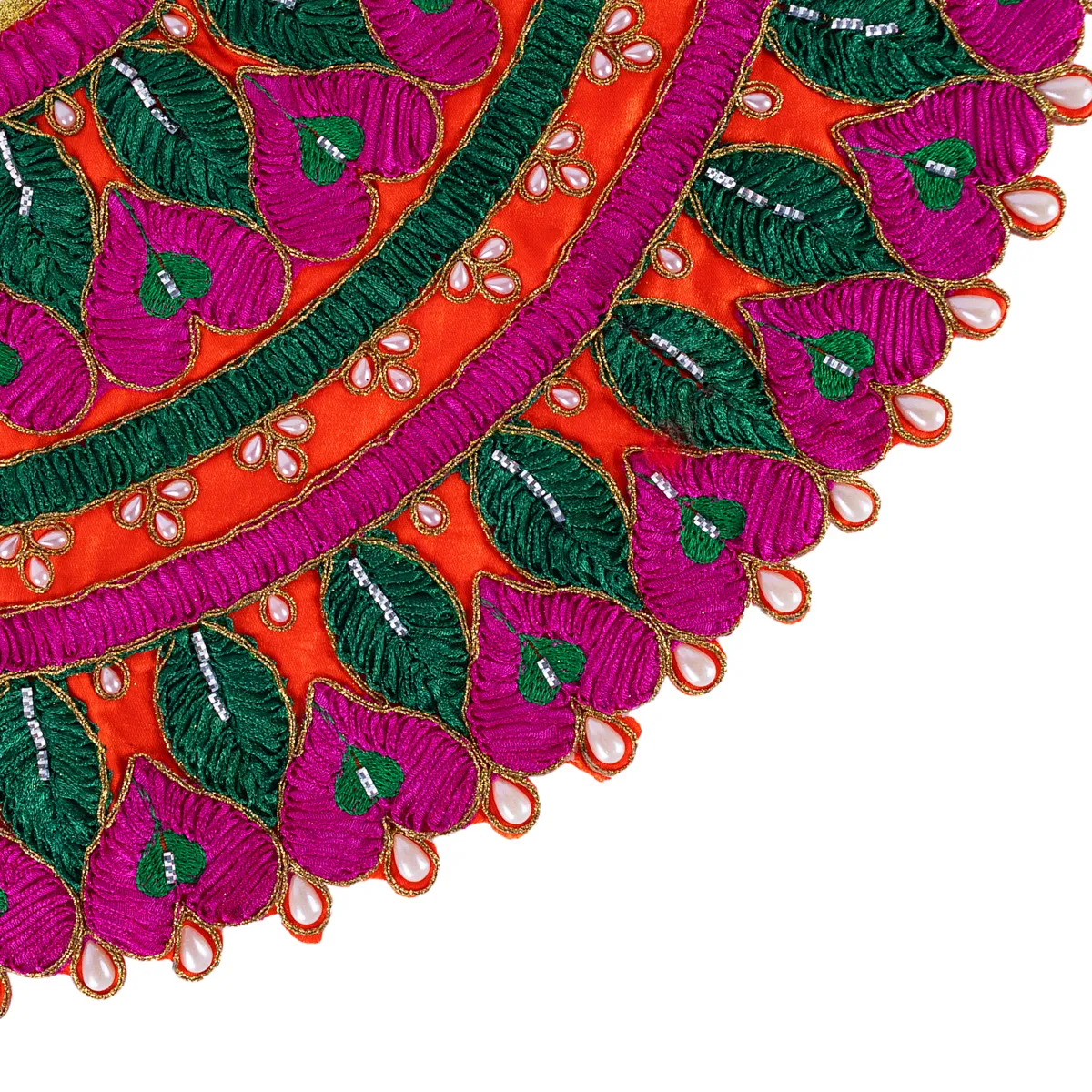 Durga Dress - 5 Inches | Mata Rani Poshak/ Devi Vastra/ Embroidery Amman Pavadai for Deity - Image 2