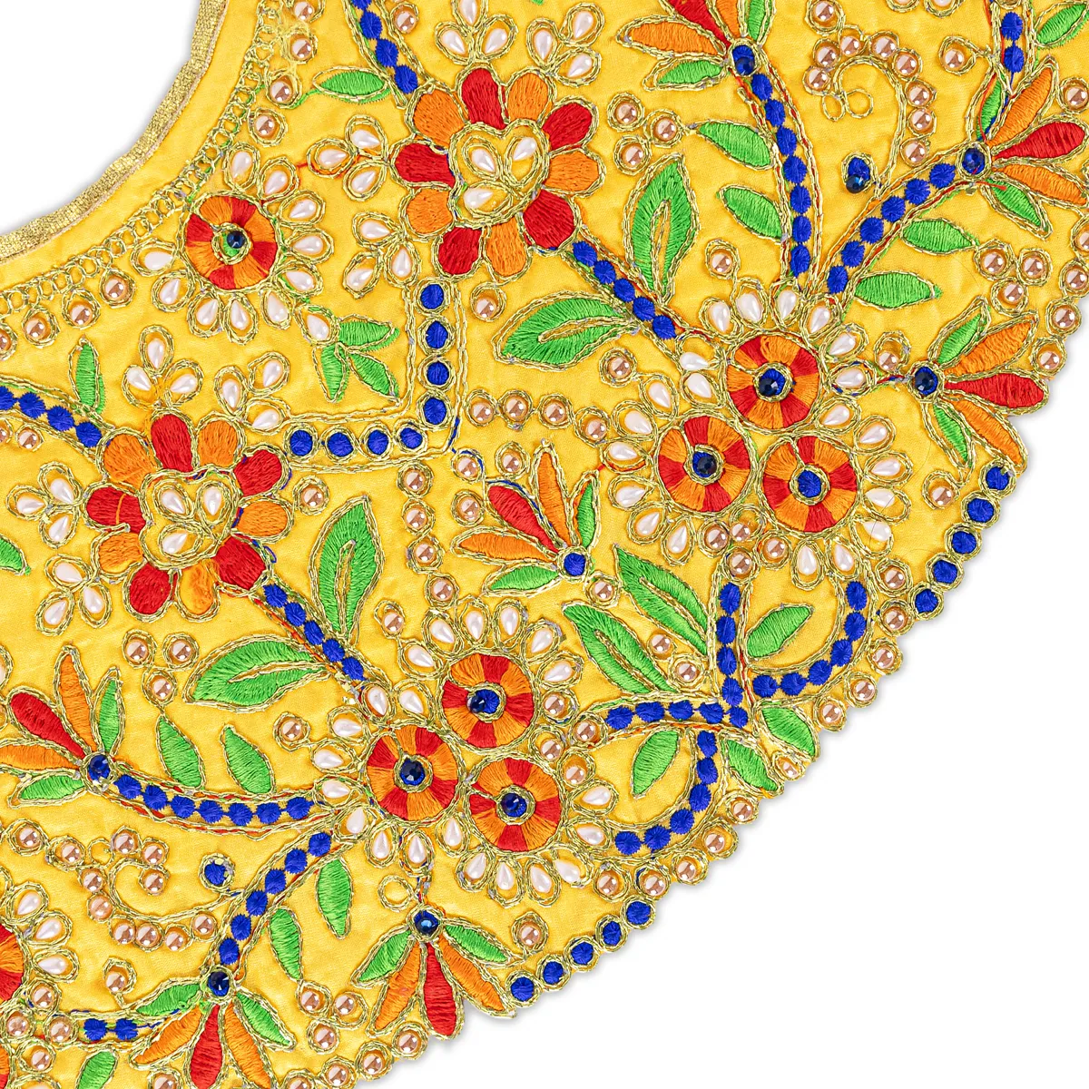Durga Dress - 7.5 Inches | Mata Dress/ Lehenga Patka/ Embroidery Design Devi Vastra/ Assorted Colour - Image 12