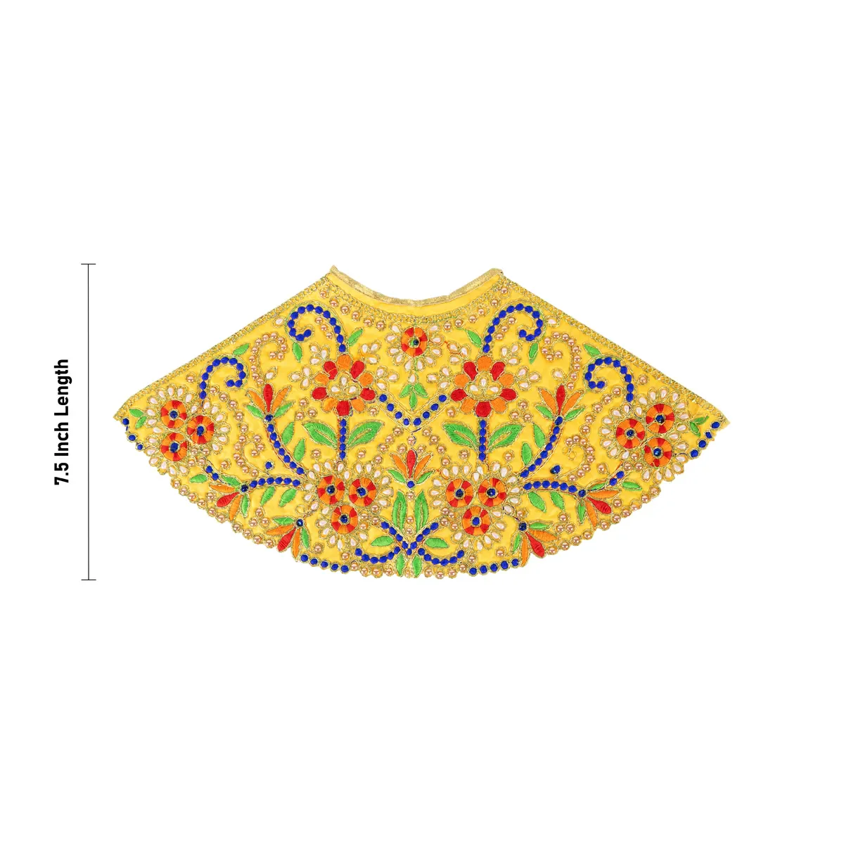 Durga Dress - 7.5 Inches | Mata Dress/ Lehenga Patka/ Embroidery Design Devi Vastra/ Assorted Colour - Image 9