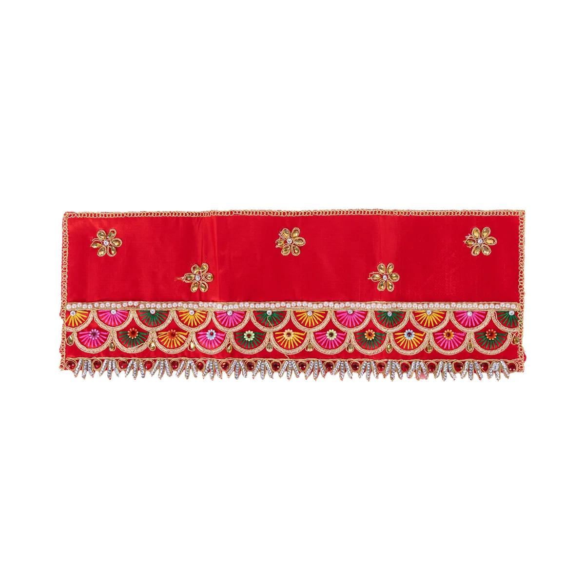 Durga Dress - 8 Inches | Mata Rani Poshak/ Lehenga Patka/ Devi Vastra/ Amman Pavadai/ Assorted Colour - Image 3