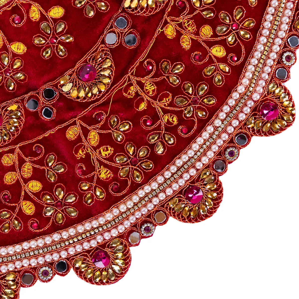 Durga Dress - 8 Inches | Mata Rani Poshak/ Lehenga Patka/ Devi Alankaram Amman Pavadai/ Assorted Colour - Image 3