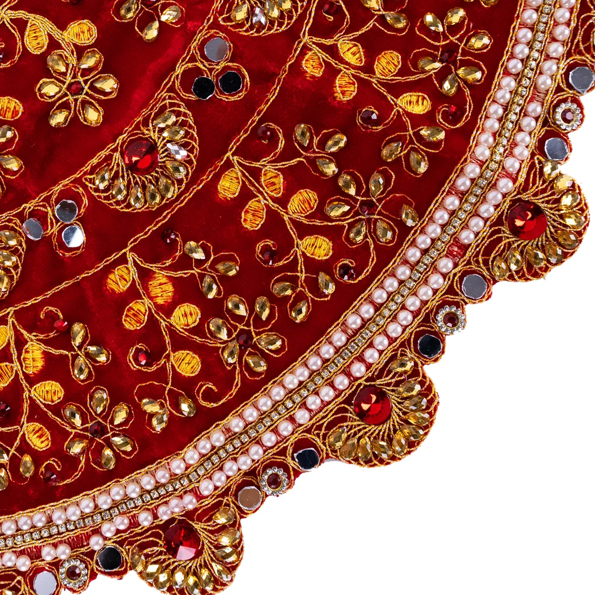Durga Dress - 8 Inches | Mata Rani Poshak/ Lehenga Patka/ Devi Alankaram Amman Pavadai/ Assorted Colour - Image 4