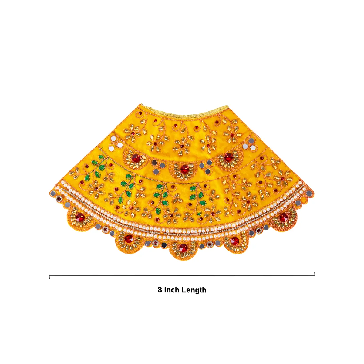 Durga Dress - 8 Inches | Mata Rani Poshak/ Lehenga Patka/ Devi Alankaram Amman Pavadai/ Assorted Colour - Image 6