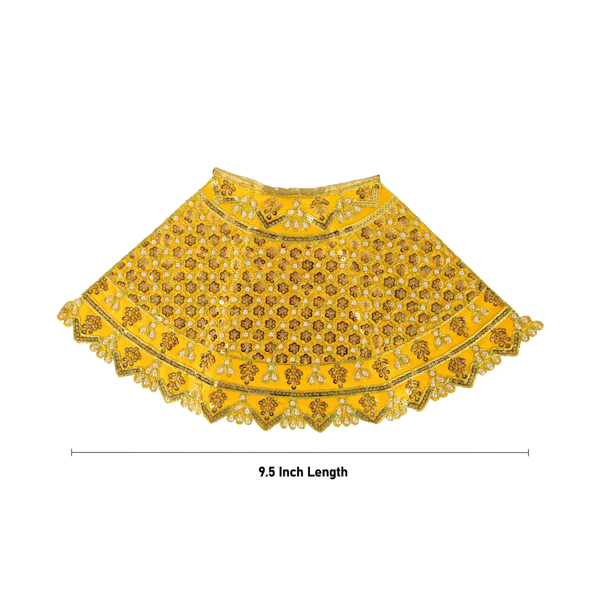 Durga Dress - 9.5 Inches | Embroidery Design Mata Rani Poshak/ Amman Pavadai for Deity/ Assorted Colour - Image 10