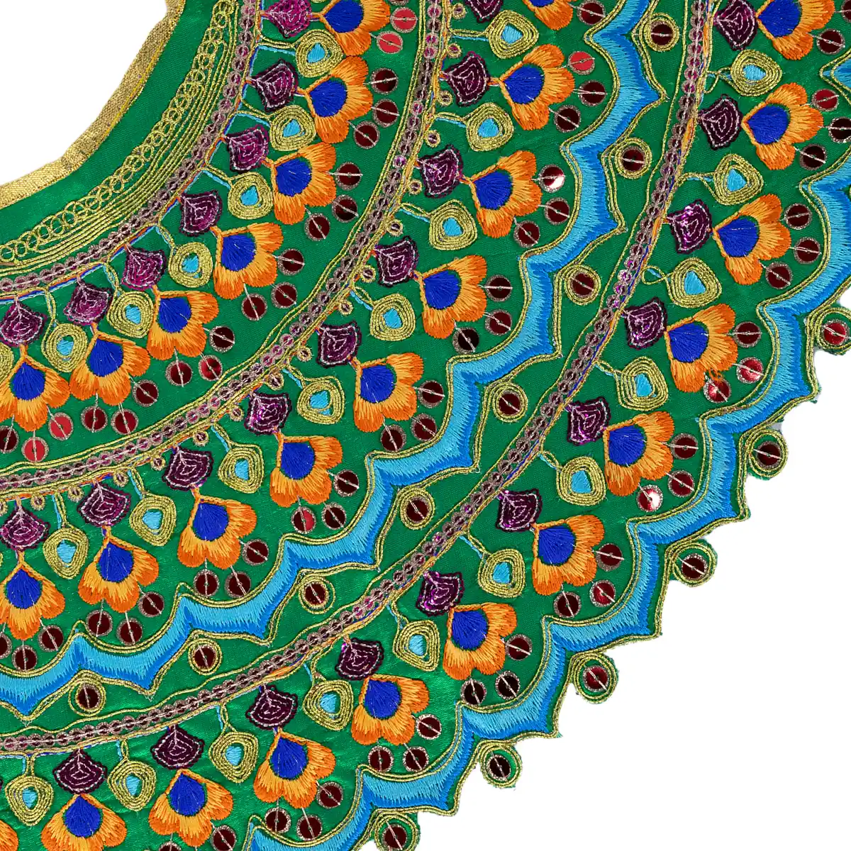 Durga Dress - 9.5 Inches | Lehenga Patka/ Mata Rani Poshak/ Decorative Devi Vastra For Deity Decor/ Assorted Colour - Image 3