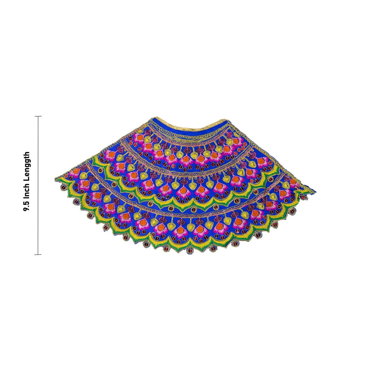 Durga Dress - 9.5 Inches | Lehenga Patka/ Mata Rani Poshak/ Decorative Devi Vastra For Deity Decor/ Assorted Colour - Image 8