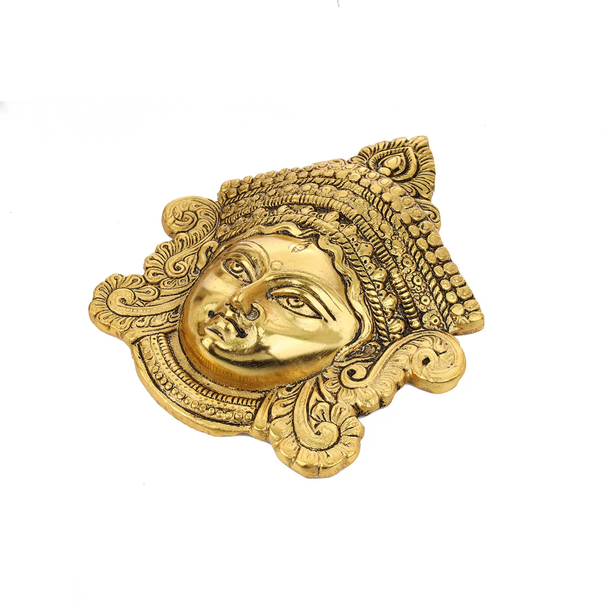 Durga Face Wall Hanging - 7 x 6 Inches | Wall Hanger/ Aluminium Wall Hanging for Living Room - Image 2