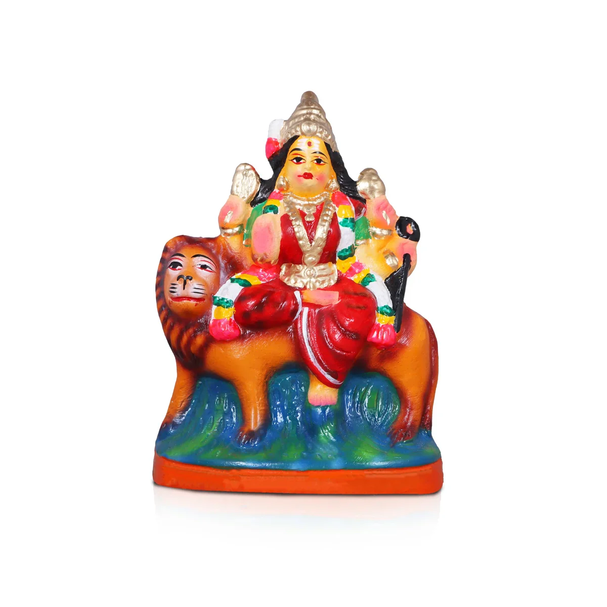 Durga Lakshmi Saraswathi Set - 8 Inches | Giri Golu Statue/ Clay Statue/ Laxmi/ Saraswati/ Durgai - Image 2